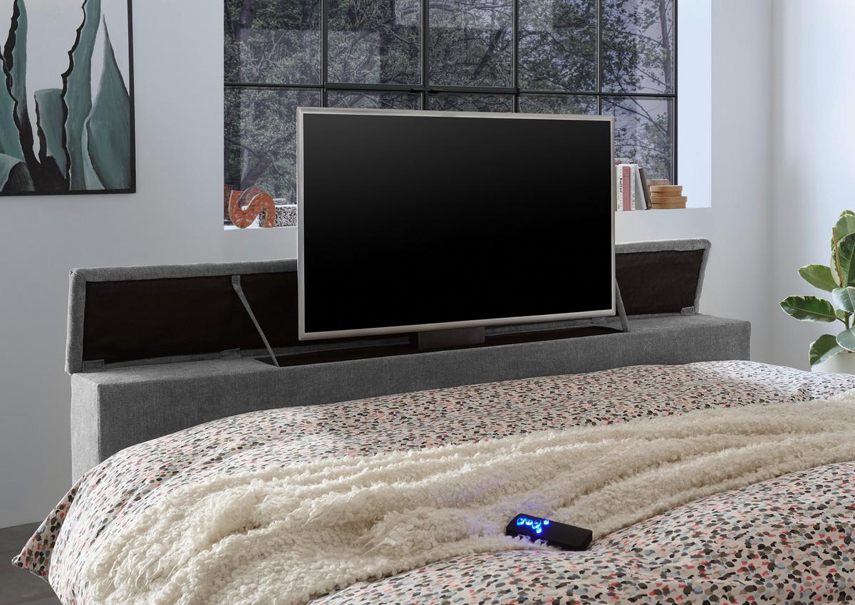 Boxspringbett Mit Topper 180x200 Cm Denver - Grau, KONVENTIONELL, Textil (180/200cm) - Carryhome