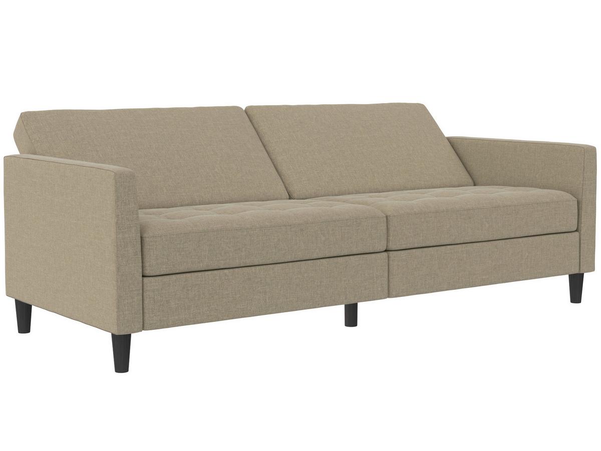 Schlafsofa Palermo Cappuccino, mit Schlaffunktion - Schwarz/Cappuccino, Basics, Textil (207/86/86cm) - Livetastic