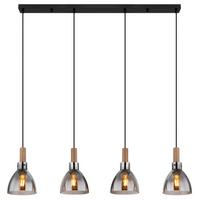 Függőlámpa 15550-4h - fekete, Design, faalapú anyag/Üveg (105/16/120cm) - Globo