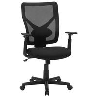 Drehstuhl mit Armlehnen Schwarz, Bis 120 Kg - Schwarz, Basics, Kunststoff/Textil (68/100-112,5/65cm) - Boxxx