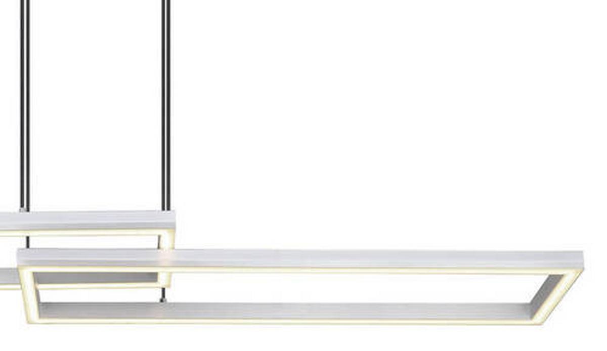 LED-Hängeleuchte 67209-45h - Silberfarben/Opal, Trend, Kunststoff/Metall (119,5/25,5/120cm) - Globo