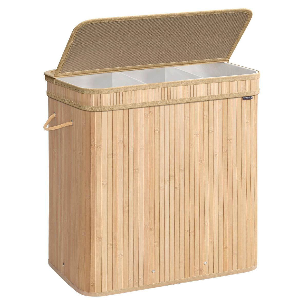 Wäschekorb Naturfarben B: 62,5 cm - Naturfarben, Basics, Naturmaterialien/Textil (62,5/61/41,5cm)