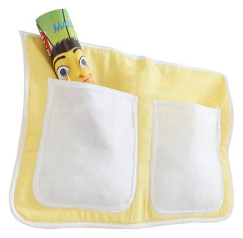 Vrecko na posteľ žlté/biele - žltá/biela, Konventionell, textil (56/32/2cm) - MID.YOU
