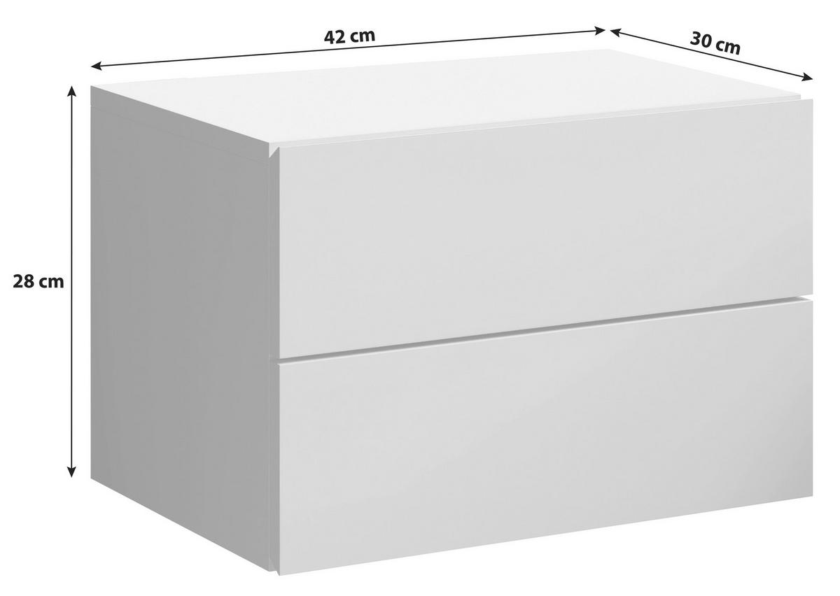 Nachkästchen Graphitfarben H: 28 cm Cabo - Graphitfarben, MODERN, Holzwerkstoff (42/28/30cm) - Livetastic