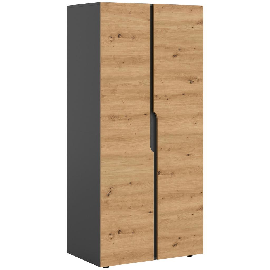 Drehtürenschrank Anga Anthr. /Eiche Artisan Dekor B: 80cm