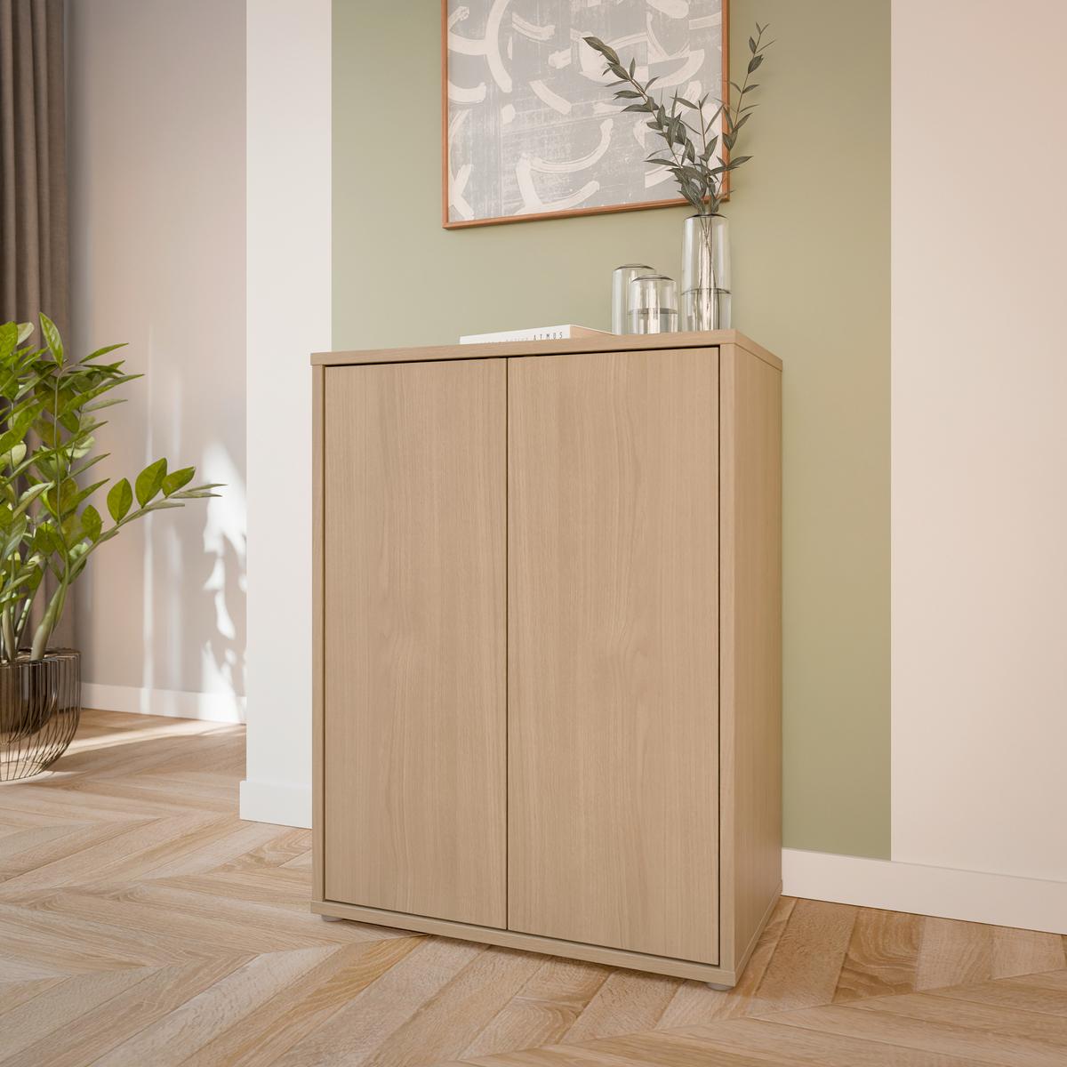 Komoda SPRINGS - barvy dubu, Moderní, kompozitní dřevo (74,5/99,1/41,5cm)