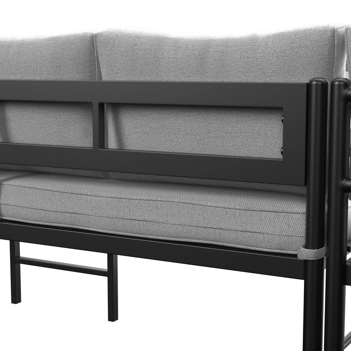 JEDÁLENSKÁ TERASOVÁ SÚPRAVA POLLY - sivá/svetlosivá, Modern, kov/textil - Bessagi Garden