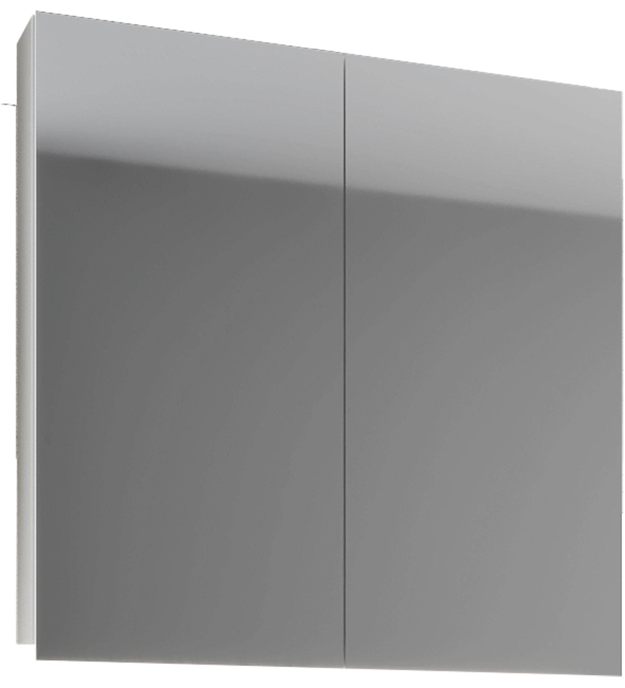 Spiegelschrank Vcb 2-Türig BxHxT: 80x59x12 cm Weiß - Weiß, Basics, Glas/Holzwerkstoff (80/59/12cm) - MID.YOU