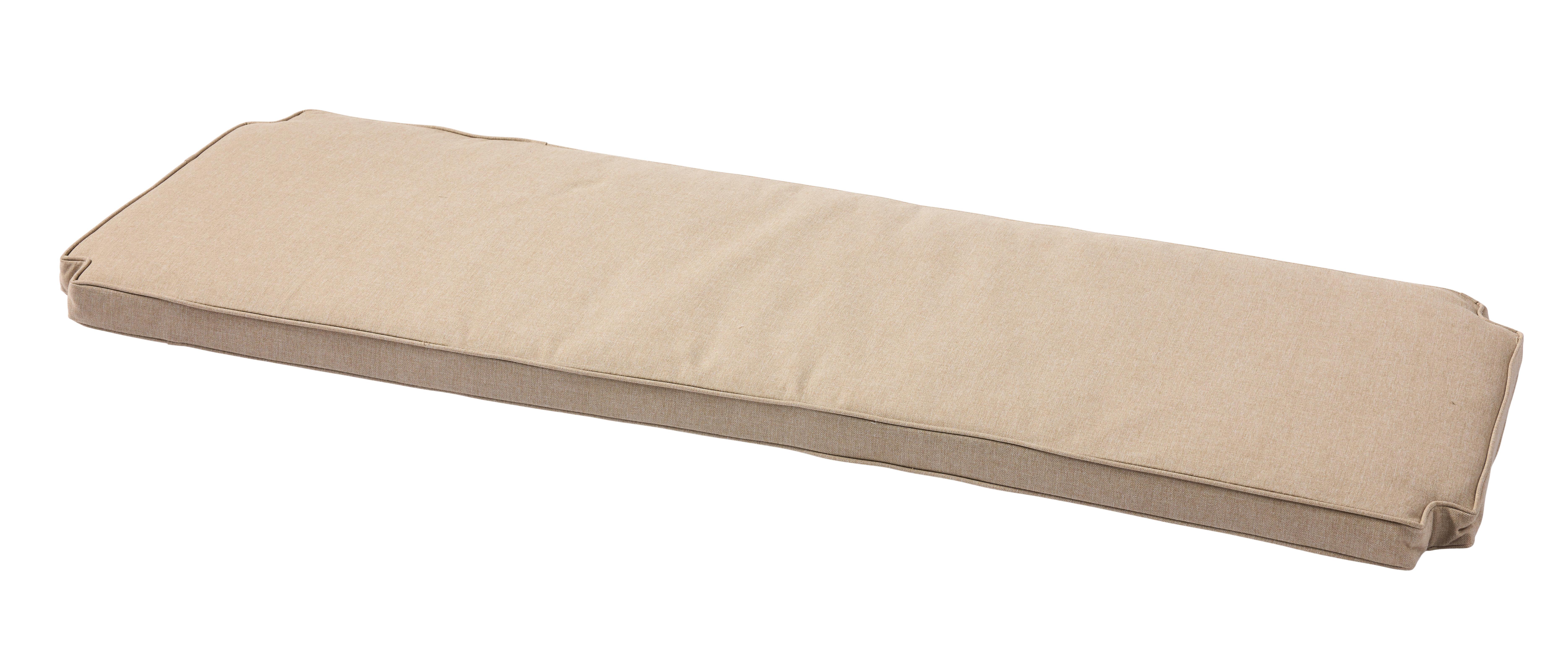 Bankauflage Rosenborg 150x5x58 cm - Sandfarben, Natur, Kunststoff (150/5/58cm) - Gardenson