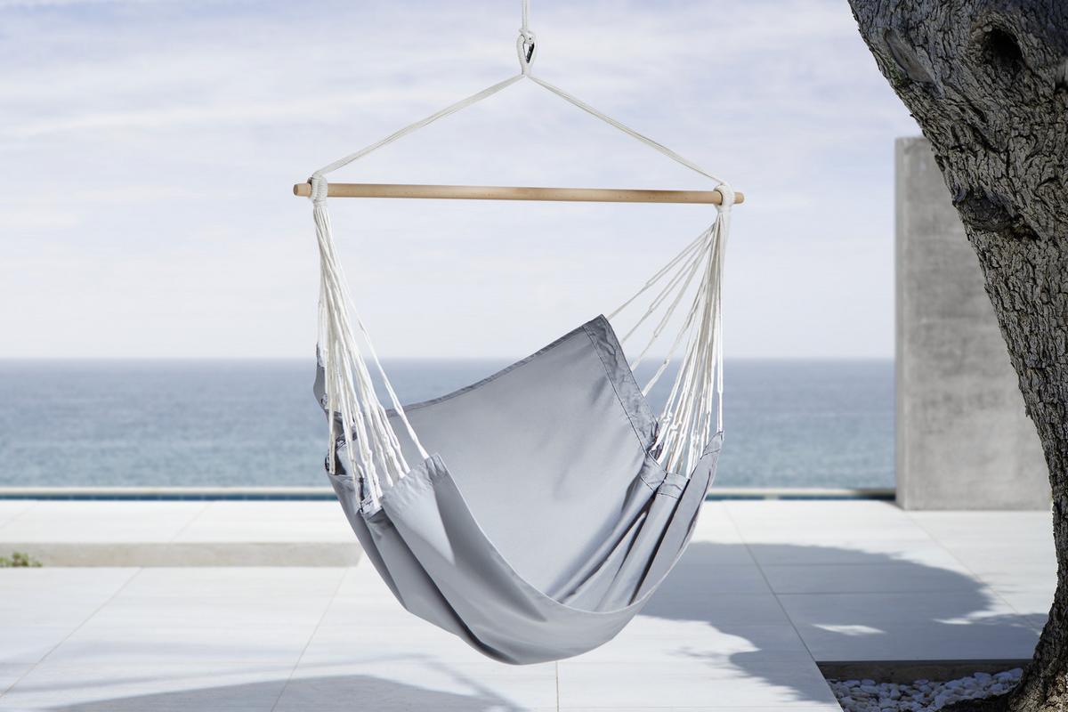 Hängesessel Chillax Grau Für Deckenmontage Bis 100 Kg - Grau, KONVENTIONELL, Textil (120/130cm) - Ondega