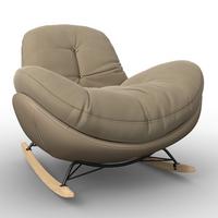 Houpací křeslo ELEA, béžová, max. 140 kg - černá/přírodní barvy, Moderní, kov/dřevo (103/79/109cm) - Bessagi Home