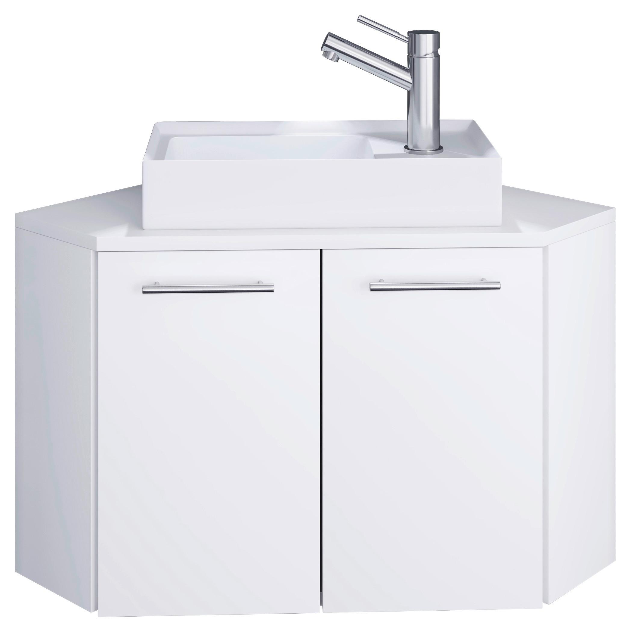 Hängendes Waschbecken Mit Unterschrank B: 50 Cm Weiß