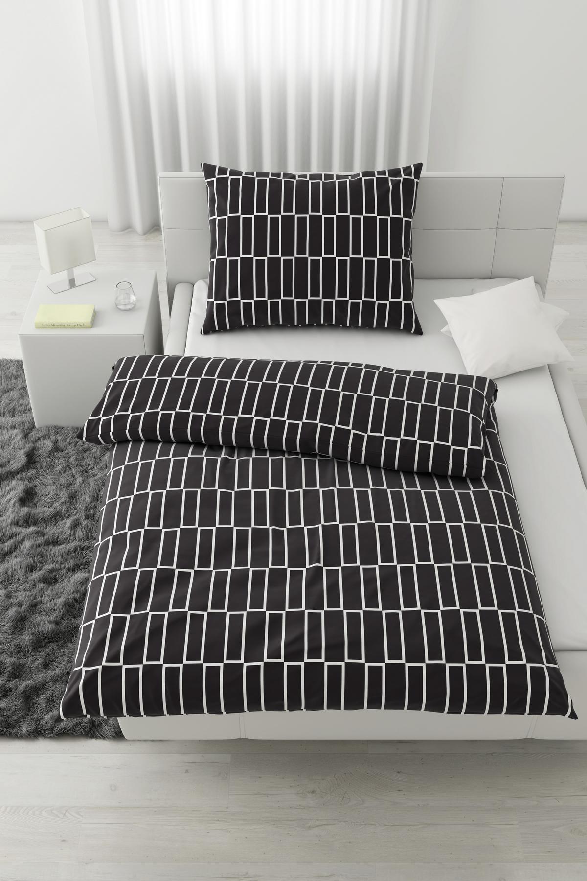 POVLEČENÍ Brigg, 140/200 cm - černá/světle zelená, textil (140/200cm) - Modern Living