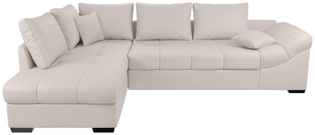 Eckschlafsofa Alvito Weiß S: 202x298 Cm - Schwarz/Weiß, MODERN, Textil (202/298cm) - MID.YOU