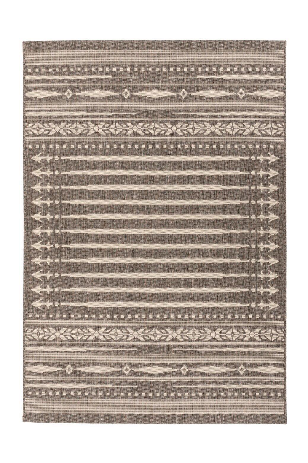 Flachwebeteppich Splash 225 Braun/creme, 120x170 Cm - Creme/Braun, KONVENTIONELL, Textil (160/230cm)