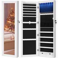 Schmuckschrank Weiß B: 37 Cm - Weiß, Basics, Holzwerkstoff/Metall (37/110/10cm)