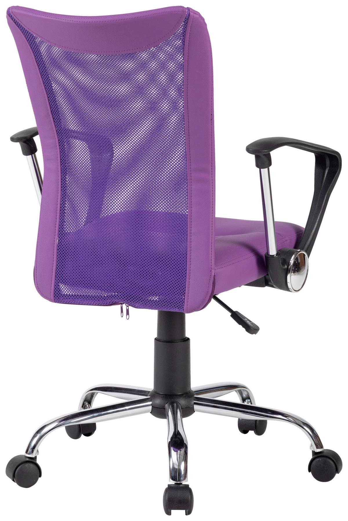 Drehstuhl Vanessa Lila/Schwarz/Chrom B: 56 cm - Chromfarben/Lila, Trend, Kunststoff/Textil (56/99/56cm)
