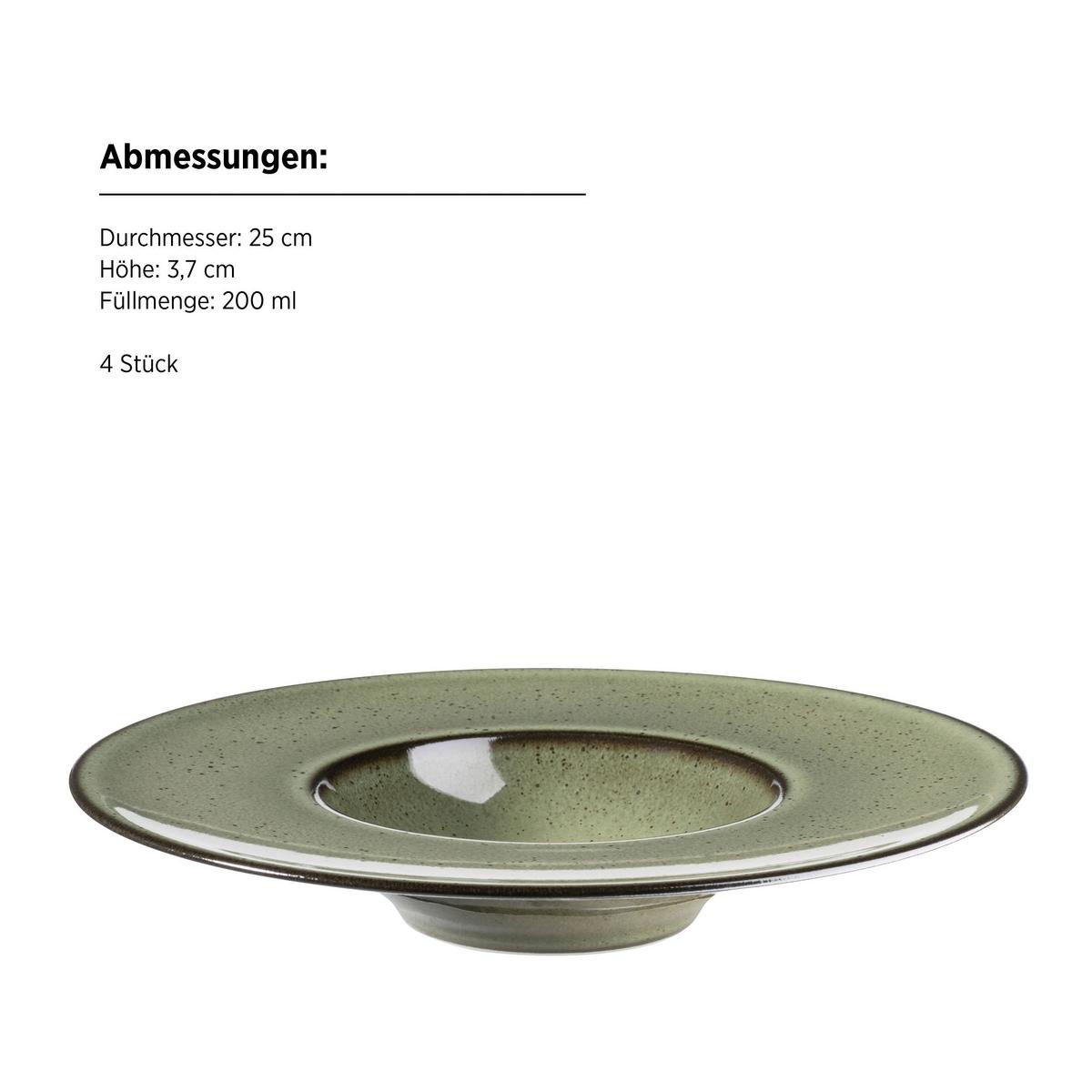 Tellerset Ambitious Grün, 4-teilig - Grün, Trend, Keramik (25cm) - Mäser