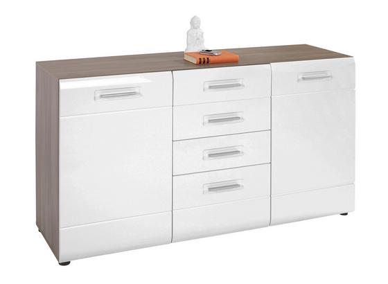 Komód Avensis - sötétbarna/fehér, modern, fa (150/82,6/43,1cm) Komód Avensis - sötétbarna/fehér, modern, fa (150/82,6/43,1cm)