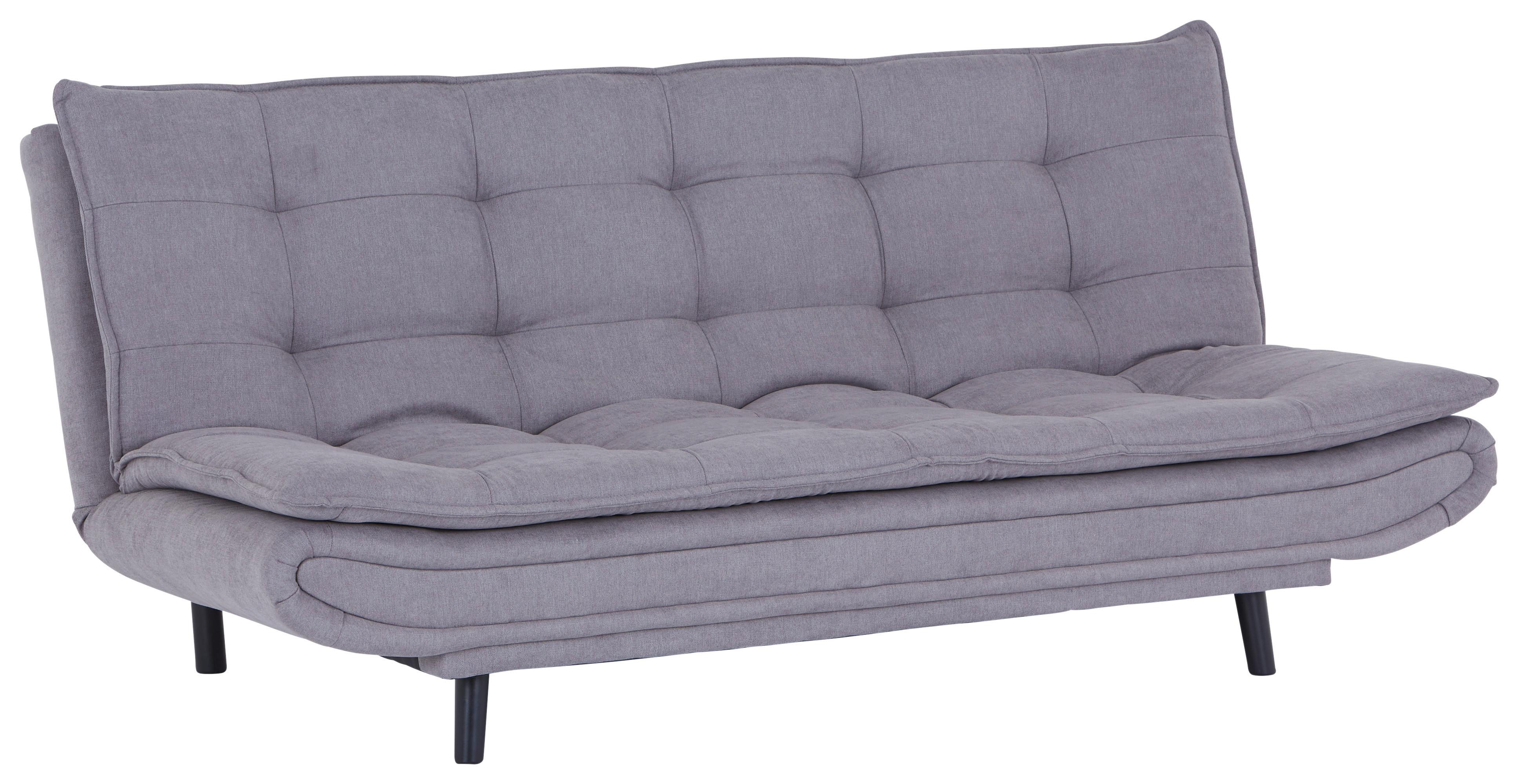 3-Sitzer-Sofa + Schlaffunktion Leon Grau B: 194 cm - Schwarz/Grau, MODERN, Textil (194/100/90cm)