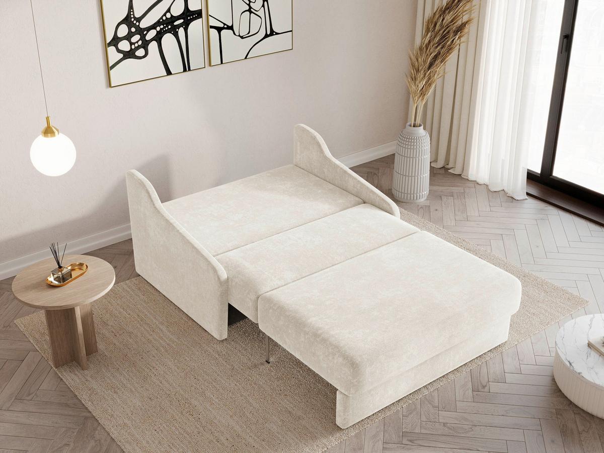 Schlafsofa Fly Creme, B: 136 cm - Creme/Schwarz, Design, Textil (136/86/113cm) - MID.YOU