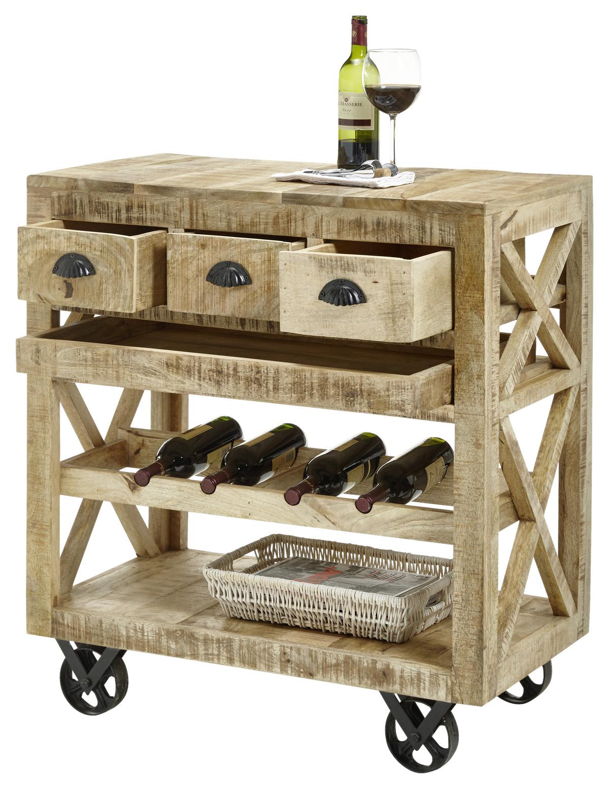 Barwagen Ferdi - Braun, MODERN, Holz (86/46/93cm) - Livetastic