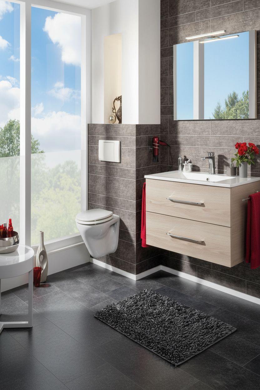 Badezimmer Clever Eschefarben B: 90cm - Eschefarben/Weiß, MODERN, Holzwerkstoff/Stein (90/138/45,7cm) - MID.YOU