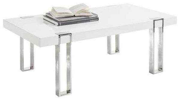 Weißer Couchtisch mit Metallbeinen