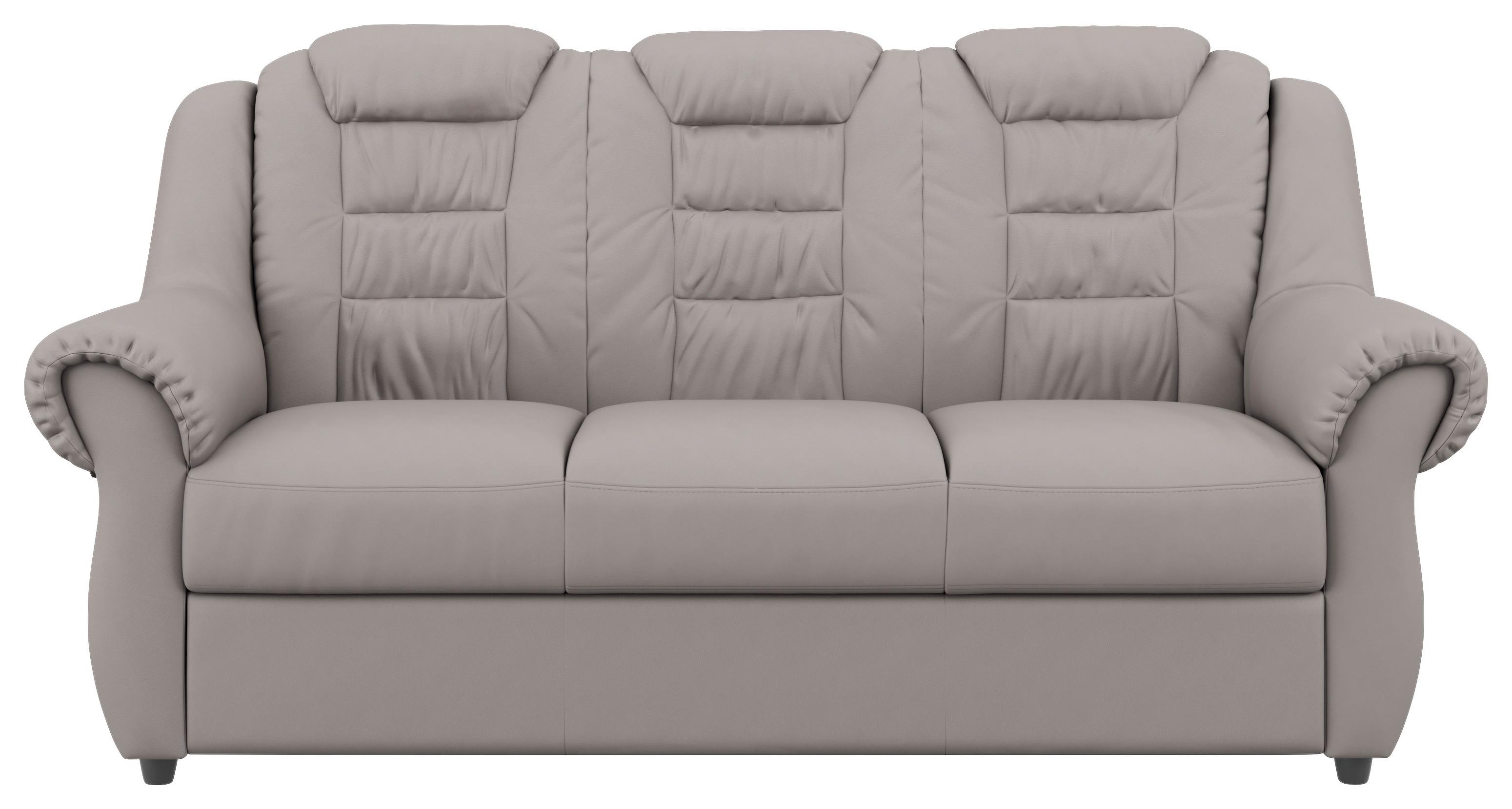 3-Sitzer-Sofa Boston Hellbraun Lederlook - Hellbraun/Schwarz, KONVENTIONELL, Textil (196/102/101cm) - Livetastic