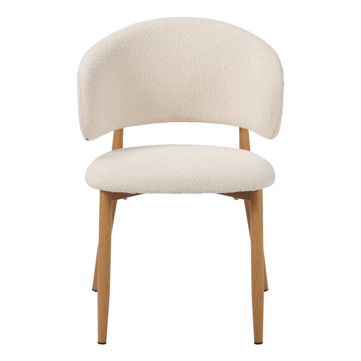 STUHL-SET YUKa Elfenbein B: 54cm - Elfenbein, MODERN, Textil/Metall (54/79/54cm) - Livetastic