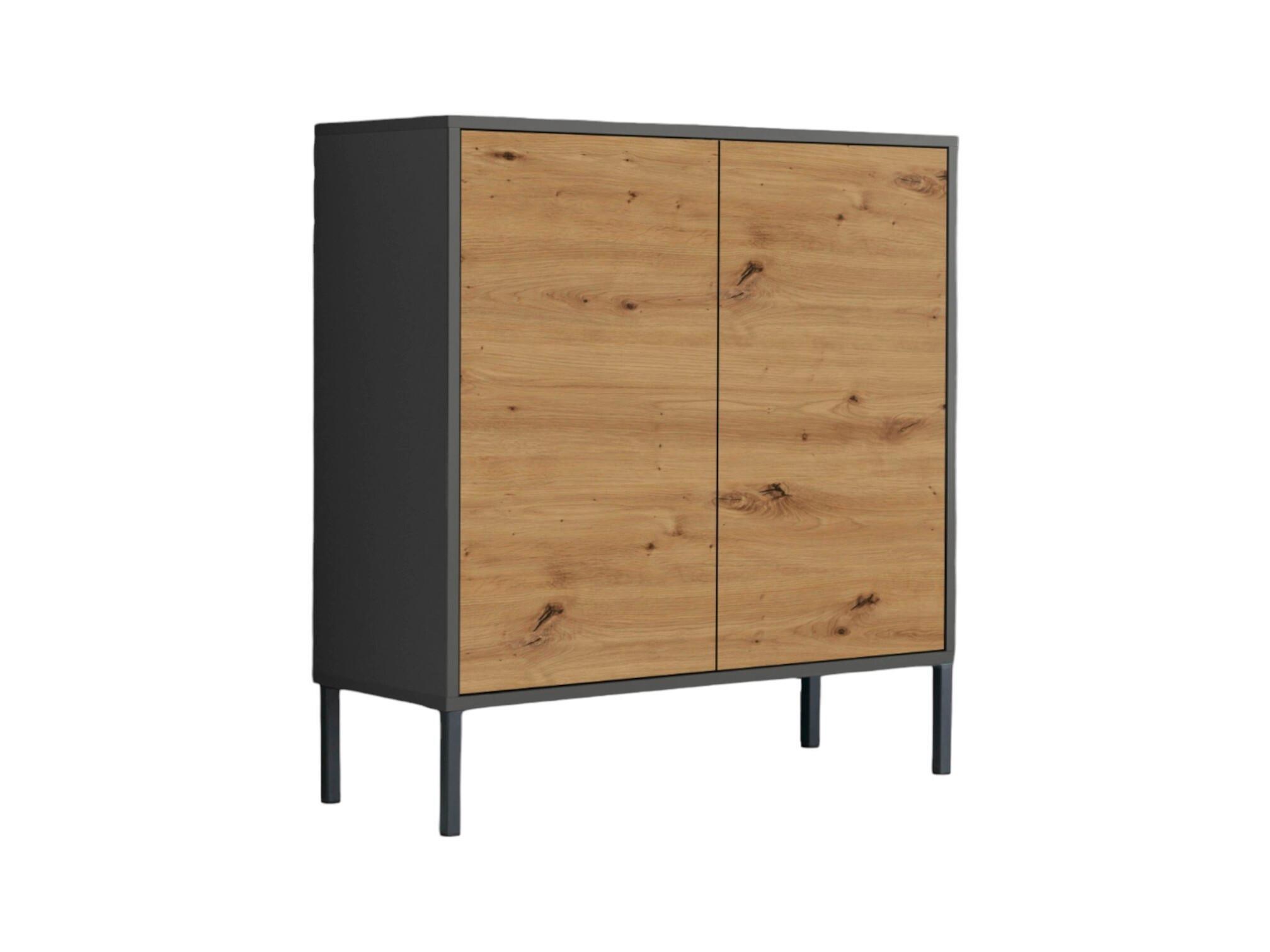 Kommode 79 cm Mailand Typ 4 + Mf, Anthrazit - Anthrazit/Eiche Artisan, MODERN, Holzwerkstoff (79/86/33cm) - MID.YOU