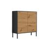 Kommode 79 cm Mailand Typ 4 + Mf, Anthrazit - Anthrazit/Eiche Artisan, MODERN, Holzwerkstoff (79/86/33cm) - MID.YOU