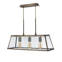 Hängeleuchte Voyager 4613-3ab - Messingfarben, Design, Glas/Metall (65/100/20cm)