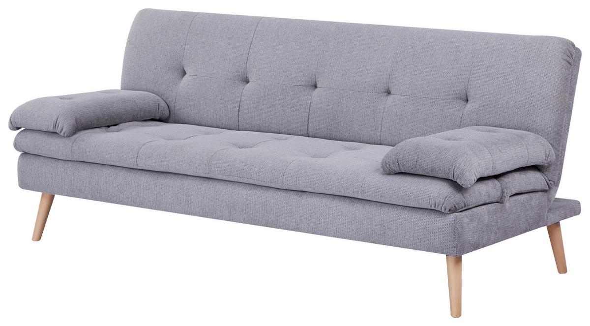 Schlafsofa Armano Grau B: 190 Cm - Naturfarben/Grau, Basics, Holz/Textil (190/83/87cm) - P & B