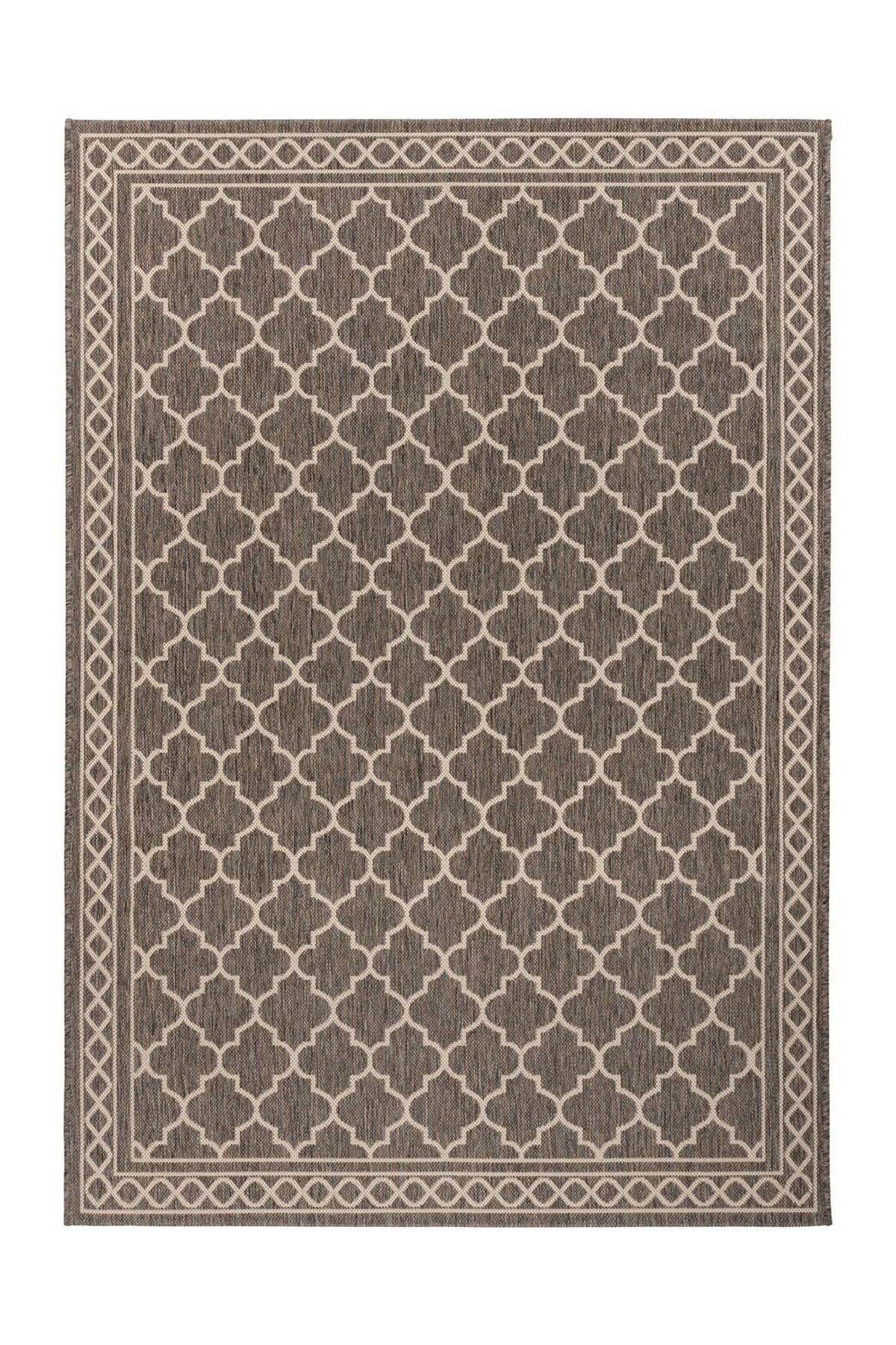 Flachwebteppich Splash 300 Braun/Creme, 80x150 cm - Creme/Braun, KONVENTIONELL, Textil (80/150cm)