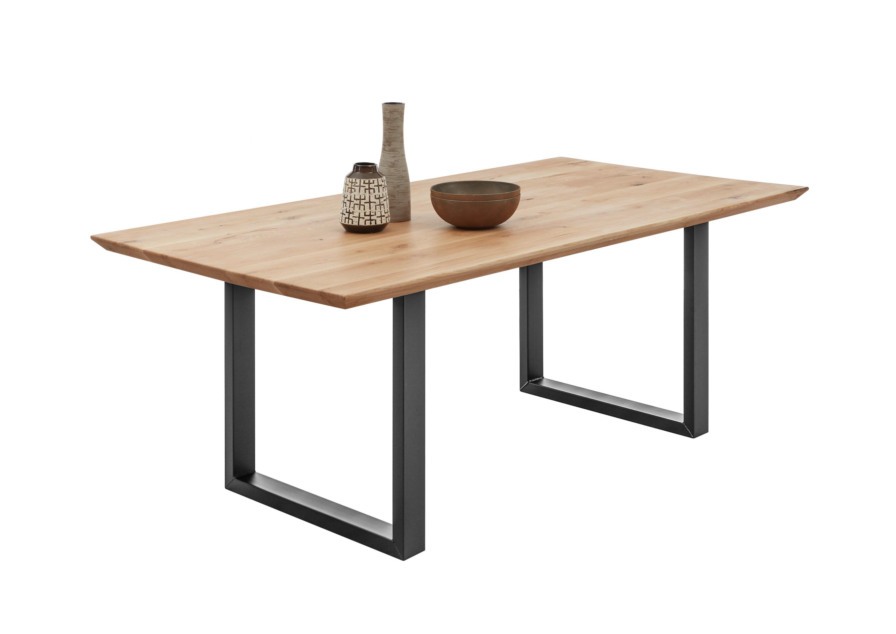 Esstisch Bennet Big - Eichefarben/Schwarz, KONVENTIONELL, Holz/Metall (220/100/77cm) - MID.YOU