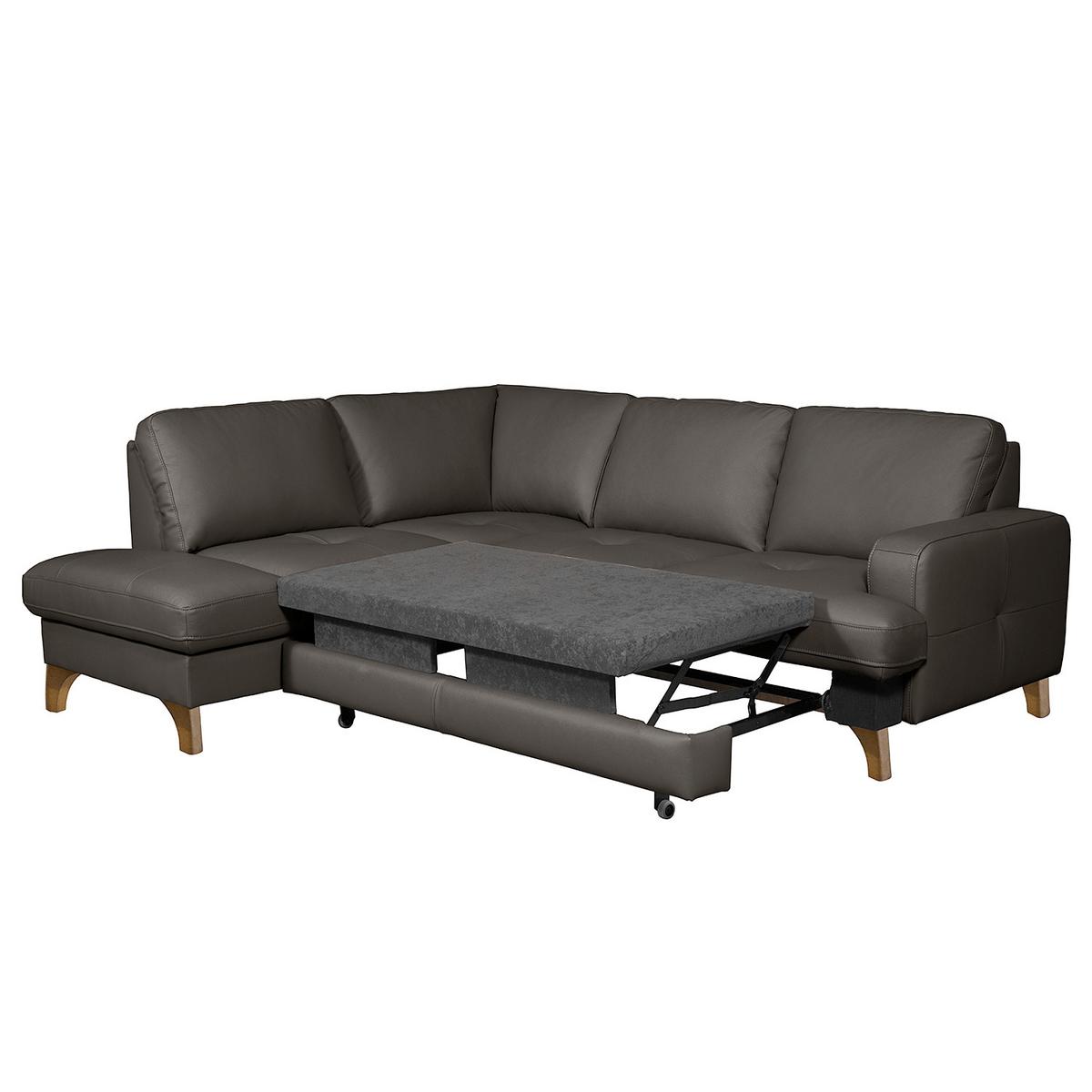 Ecksofa Fargo Dunkelbraun B: 190x234 Cm - Dunkelbraun/Buchefarben, Design, Leder/Textil (190/234cm) - Livetastic