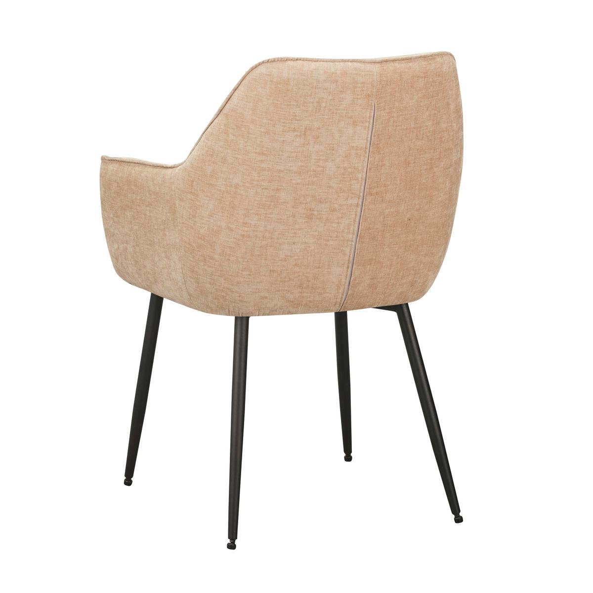 Armlehnstuhl-Set Rennes Beige B: 61 cm - Cognac/Beige, MODERN, Textil/Metall (61/84/59,5cm) - MID.YOU