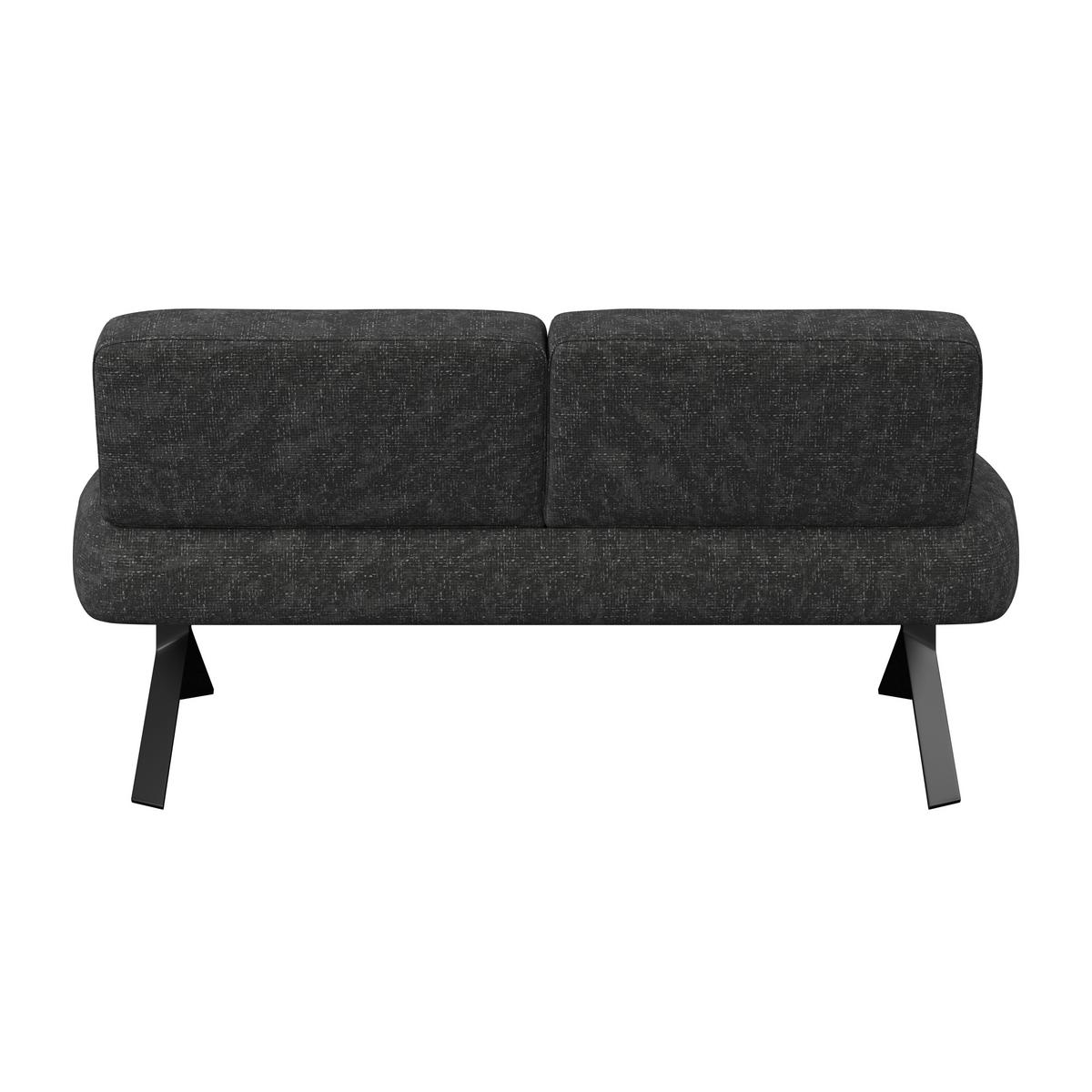 Sitzbank grau/Metallbeine Ulmo B: 162 cm - Dunkelgrau/Schwarz, MODERN, Textil/Metall (162/83/71cm)