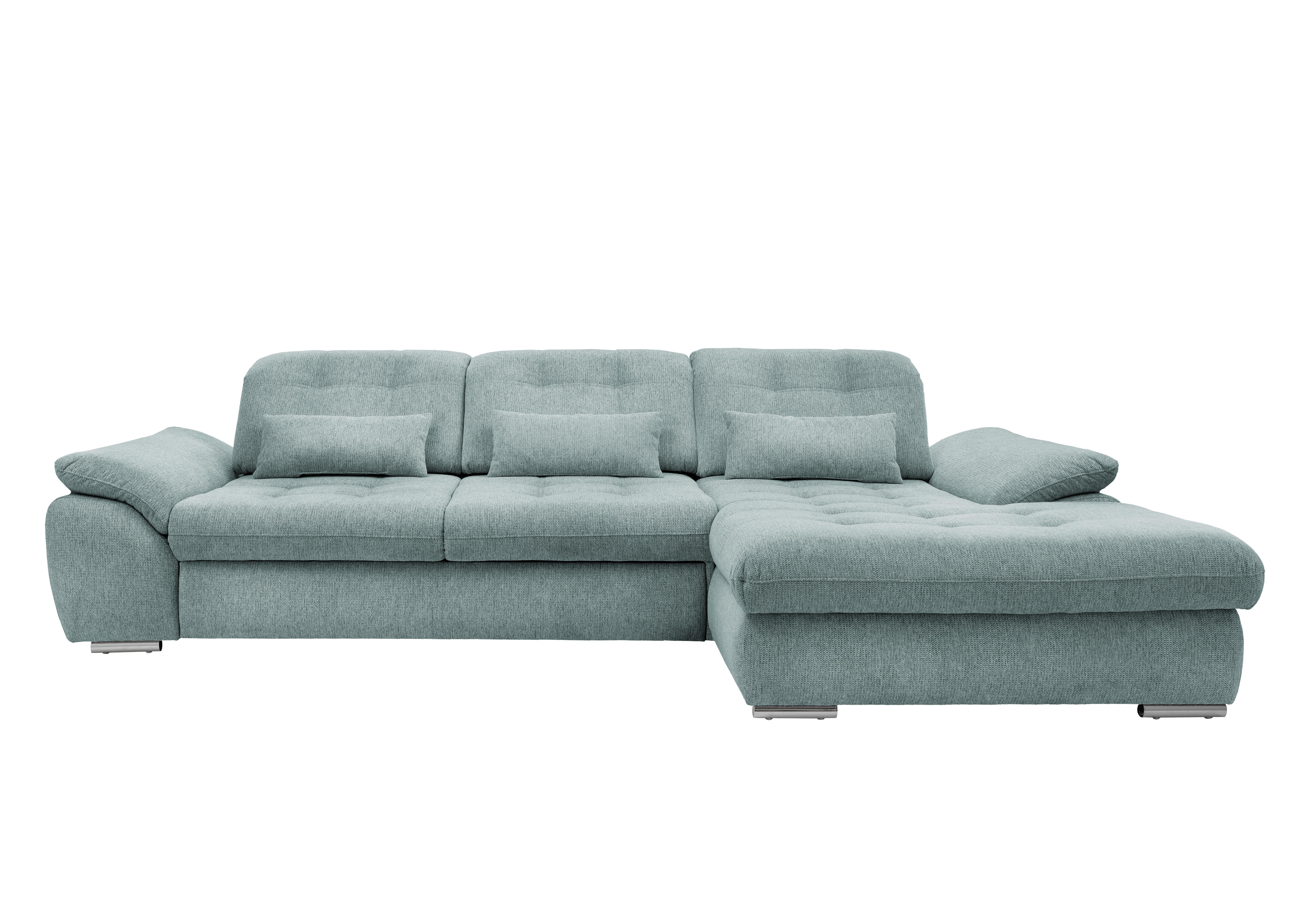 Ecksofa Mit Bettkasten Rigatti Blau S: 314x184 Cm - Chromfarben/Blau, MODERN, Textil (314/184cm) - Livetastic