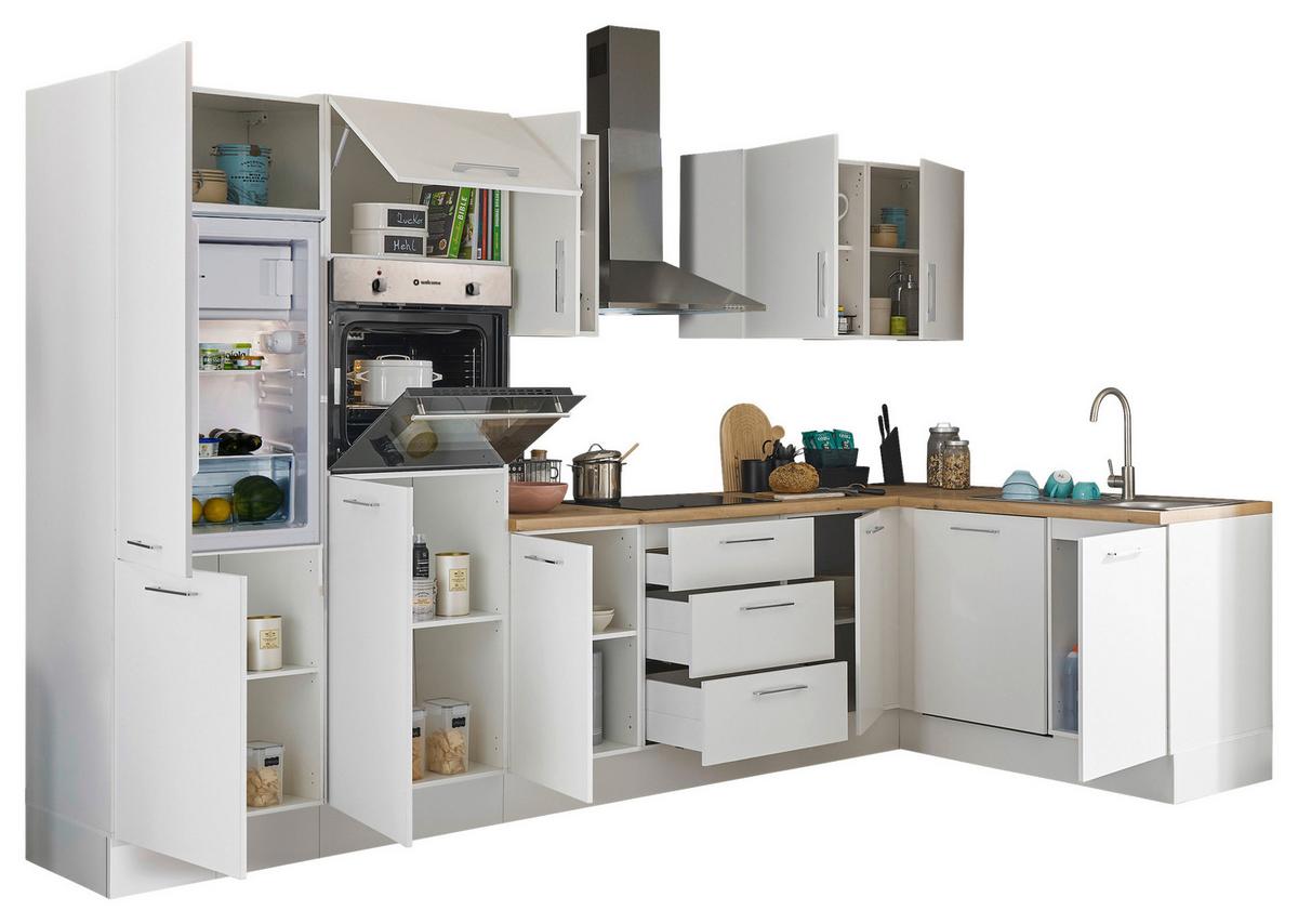 Eckküche Turin Weiß/Eiche Dekor 340x175 cm - Weiß/Eiche Artisan, Basics, Holzwerkstoff (340/175cm) - MID.YOU