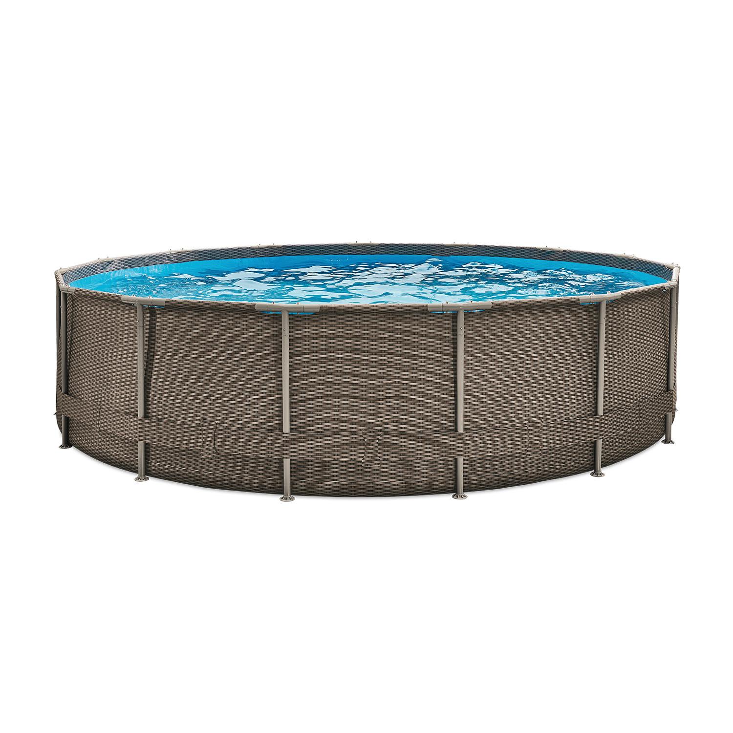 Pool, Kunststoff Braun, Rund D: 457 cm, inkl. Leiter+pumpe - Braun, KONVENTIONELL, Kunststoff (457/106cm)