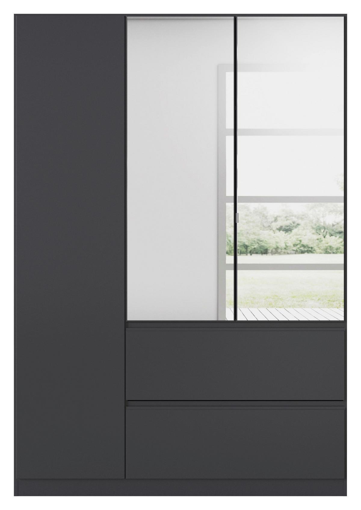 Drehtürenschrank Costa Dunkelgrau B: 136 cm - Dunkelgrau, MODERN, Holzwerkstoff (136/197/54cm) - Rauch Möbel