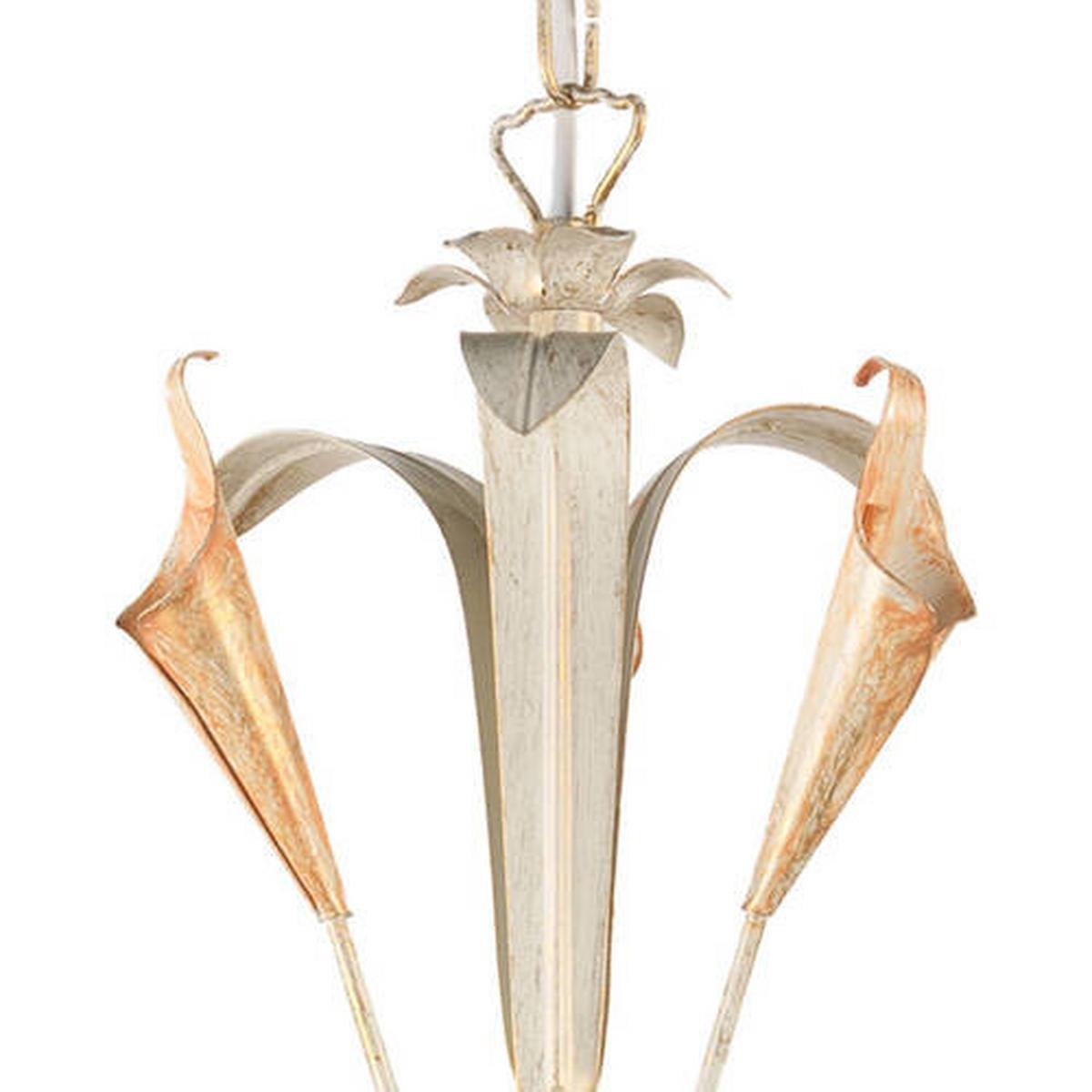 Kronleuchter 4722/5 - Weiß, Natur, Glas/Metall (70/100cm)