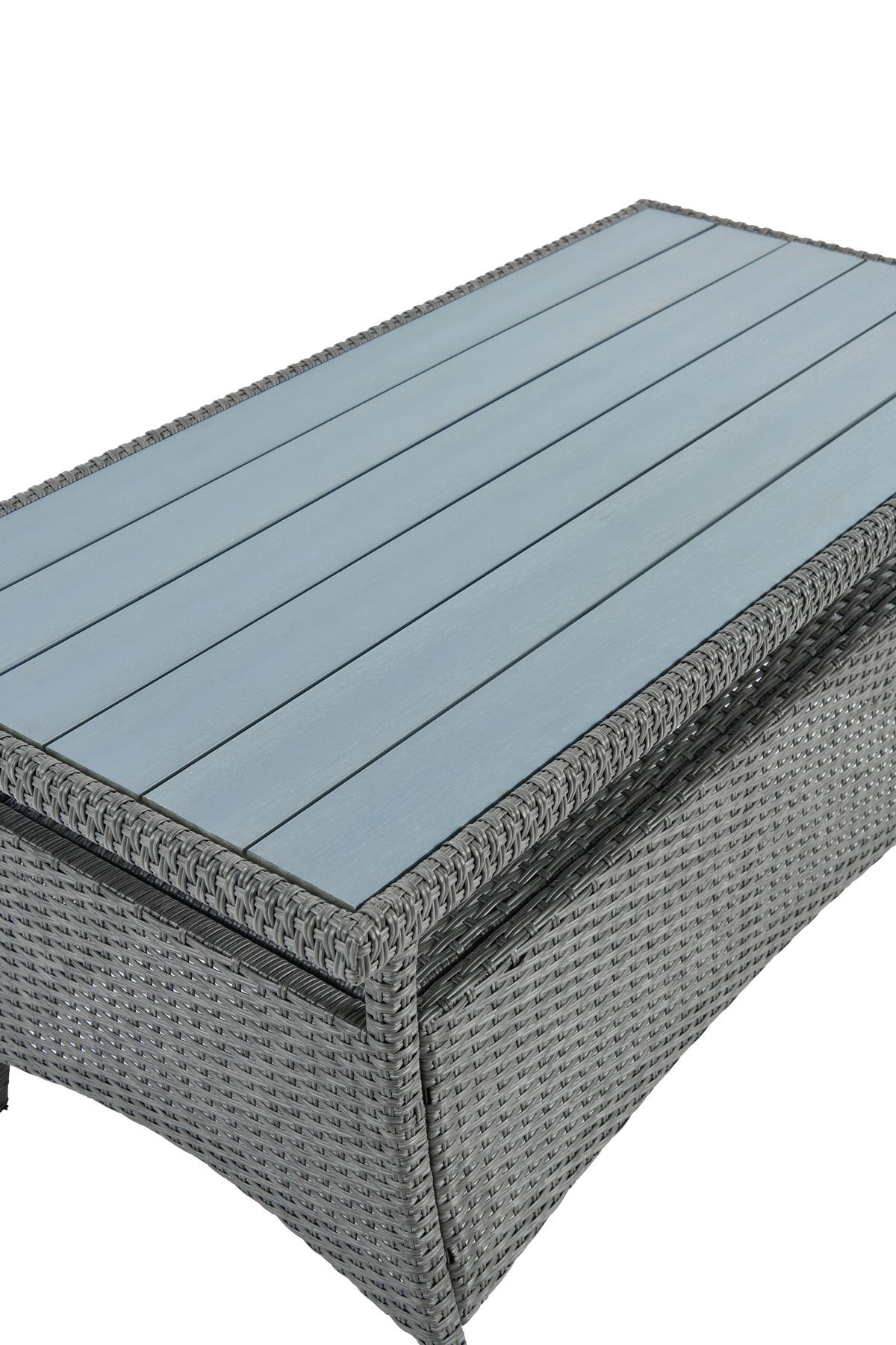 Loungegarnitur 4-Tlg Santander Metall/Polly-Rattan mit Kissen - Grau, MODERN, Kunststoff/Textil - Beldano