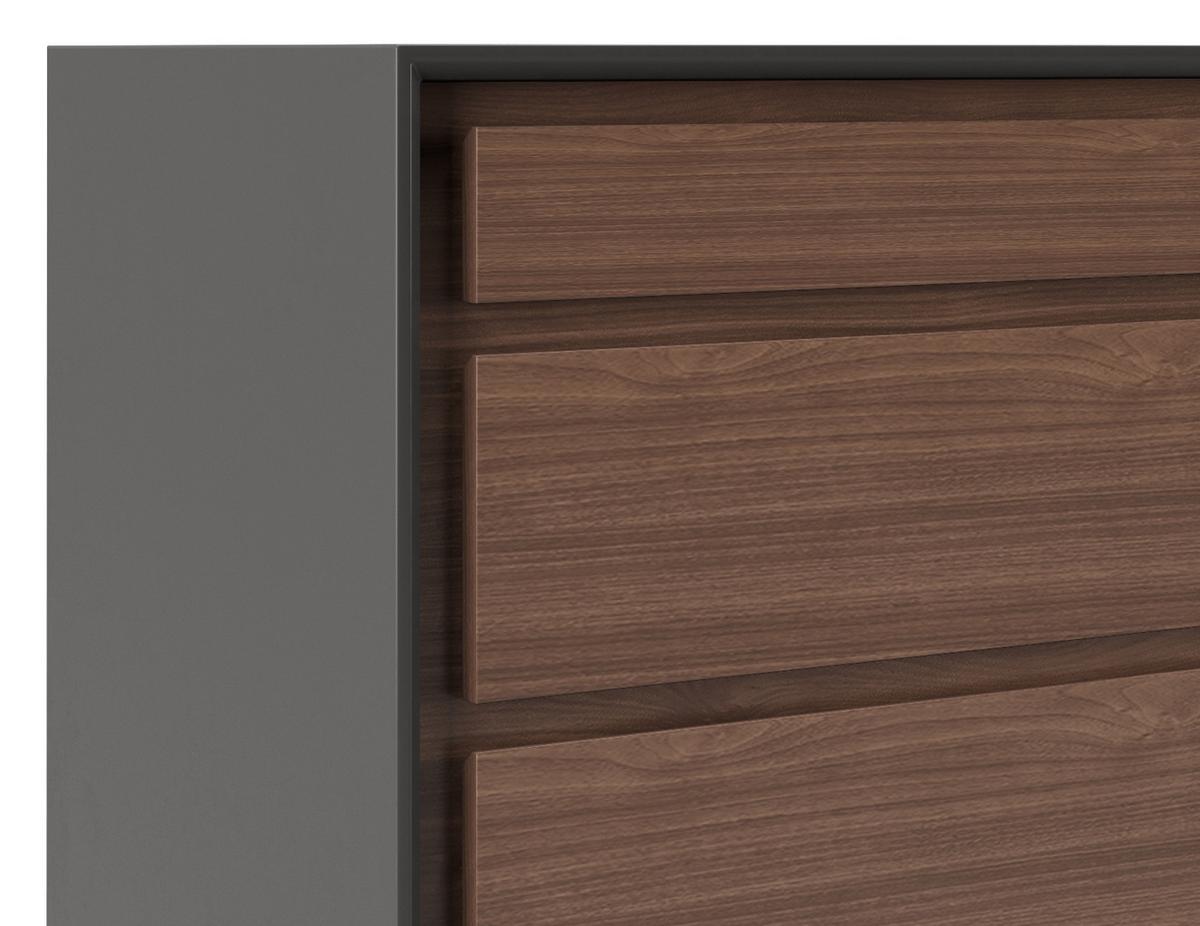 Kommode B 100 Cm Victoria, Walnussfarben/grau - Walnussfarben, KONVENTIONELL, Holzwerkstoff (100/92/42cm) - Playboy