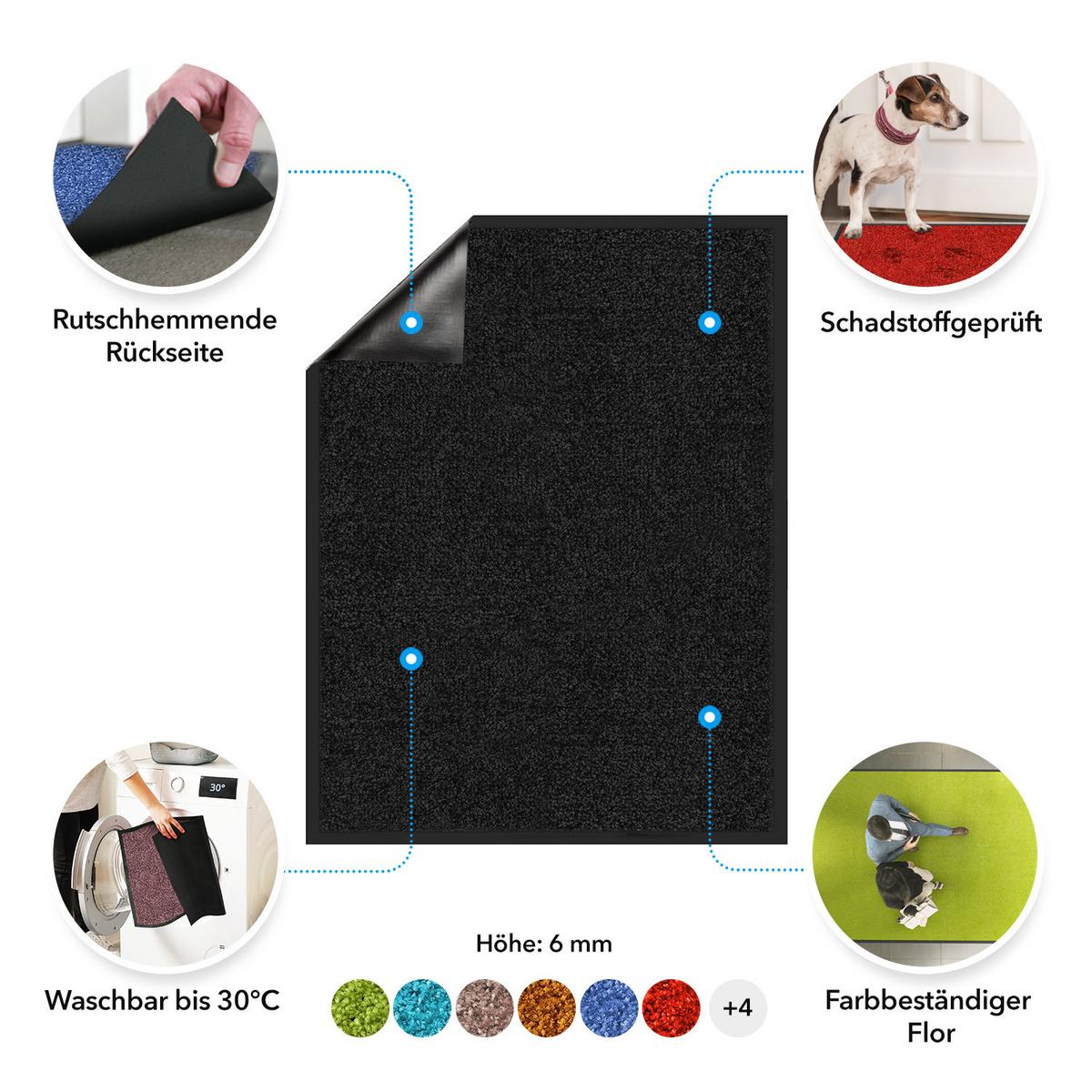 Schmutzfangmatte Rhine - Beige/Grau, KONVENTIONELL, Textil (90/150cm)