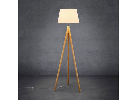 Stojací Lampa Larissa - bílá/přírodní barvy, Moderní, dřevo/textil (151cm) - Modern Living Stojací Lampa Larissa - bílá/přírodní barvy, Moderní, dřevo/textil (151cm) - Modern Living