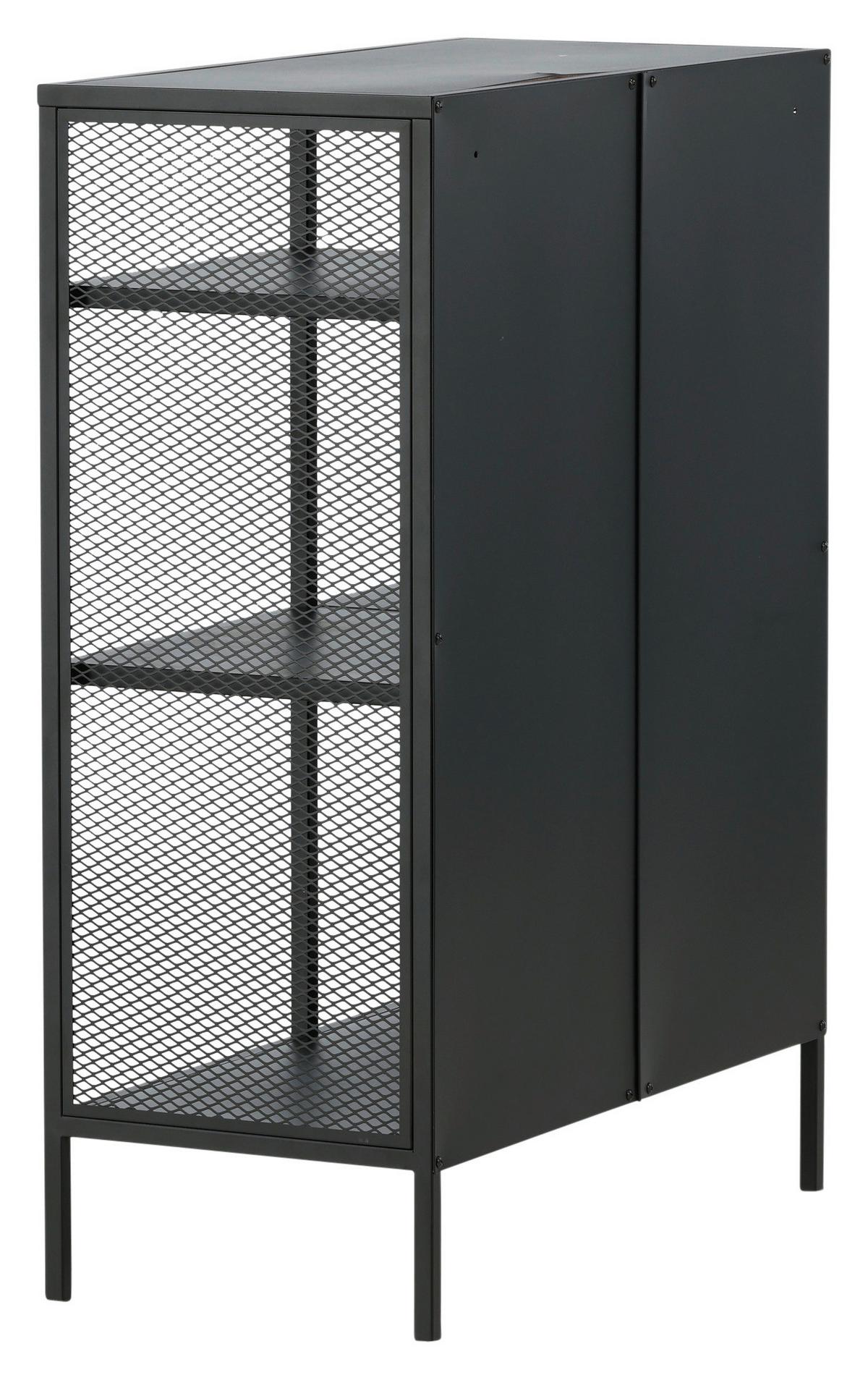 Bücherwand Misha - Schwarz, Design, Metall (80/110/40cm) - Livetastic