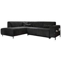 Ecksofa Cuddly Mia Dunkelgrau S: 192x250 cm - Dunkelgrau/Schwarz, Textil (192/250cm) - MID.YOU